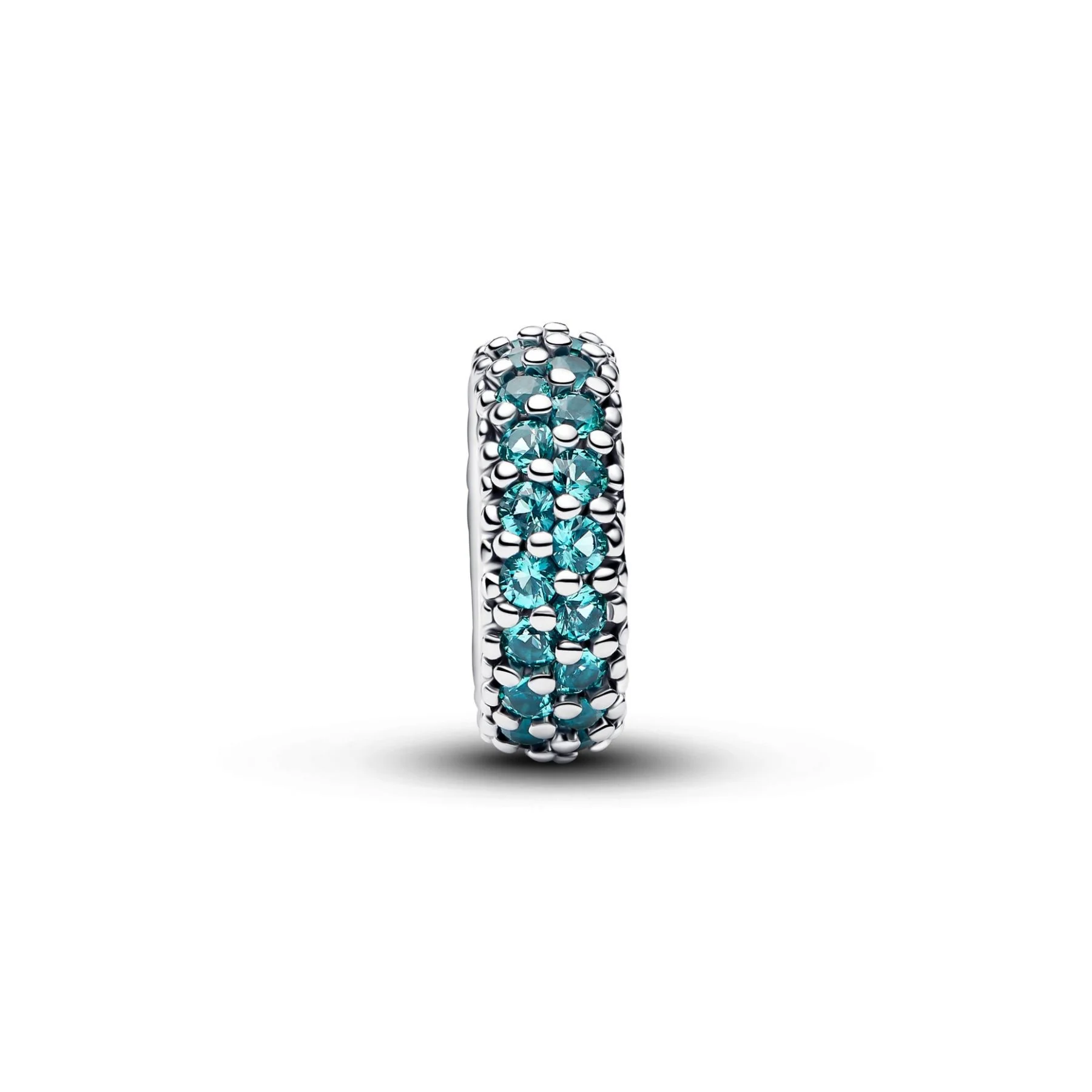 Pandora Moments Ice Blue Stone Spacer, hopeaa, 791359C01 - Image 2