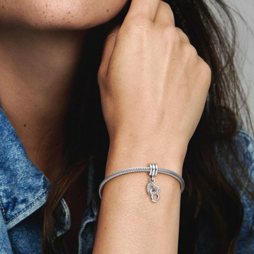 Pandora Moments Interlocking Hearts hela, hopea, 791242CZ - Image 4