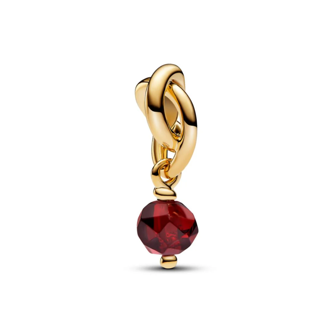 Pandora Moments January Red Eternity Circle hela, keltakullattu, 763462C01