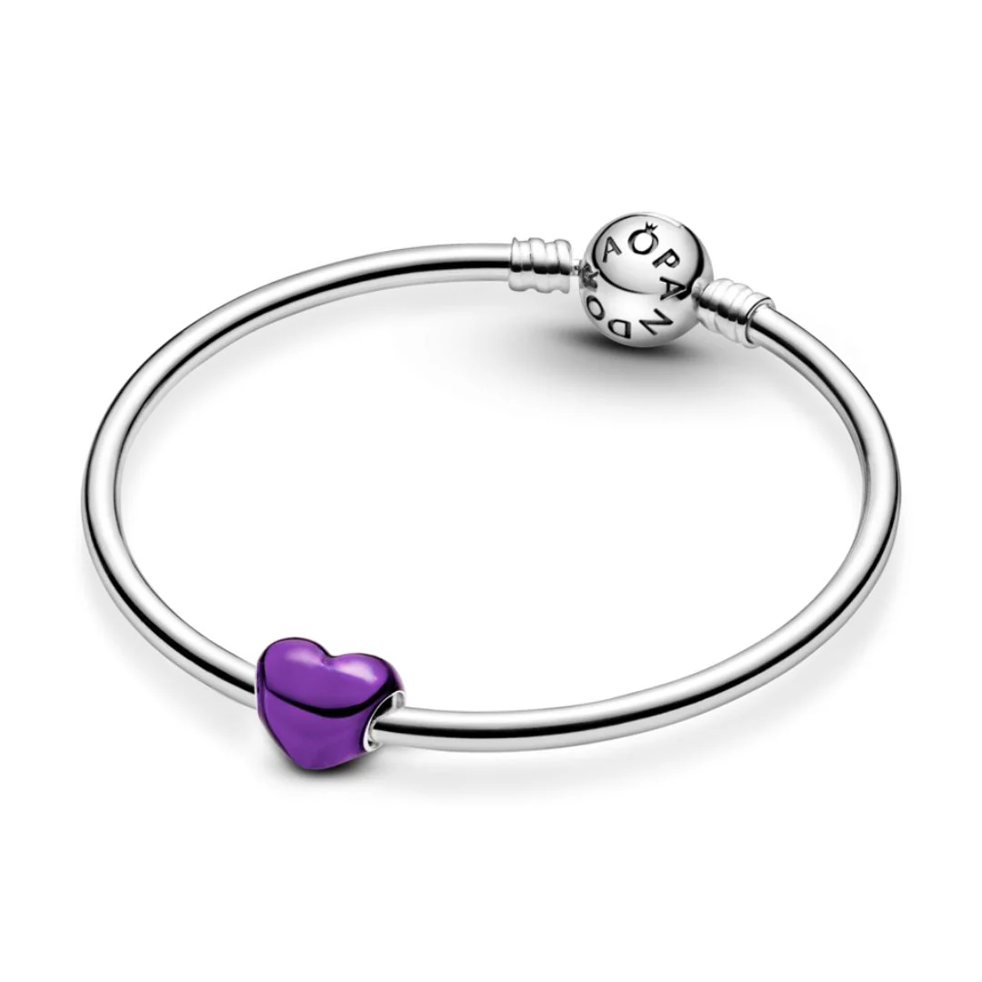 Pandora Moments Metallic Purple Heart hela, hopea, 793337C01 - Image 5