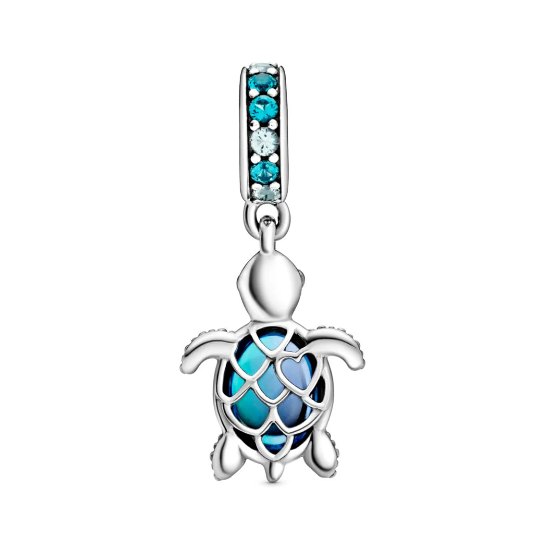 Pandora Moments Murano Glass Sea Turtle hela, hopea, 798939C01 - Image 2