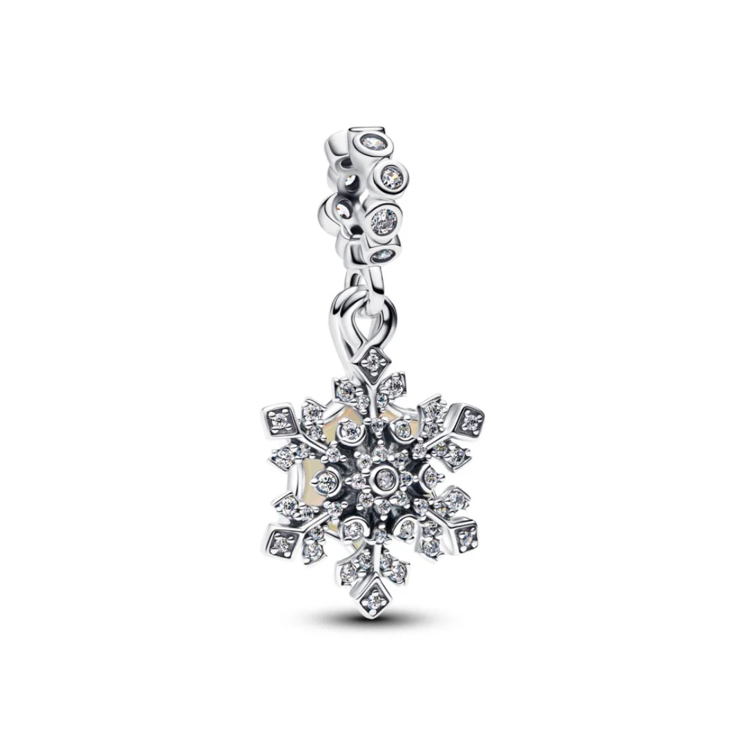 Pandora Moments Opalescent Snowflake Double hela, hopea, 794142C01