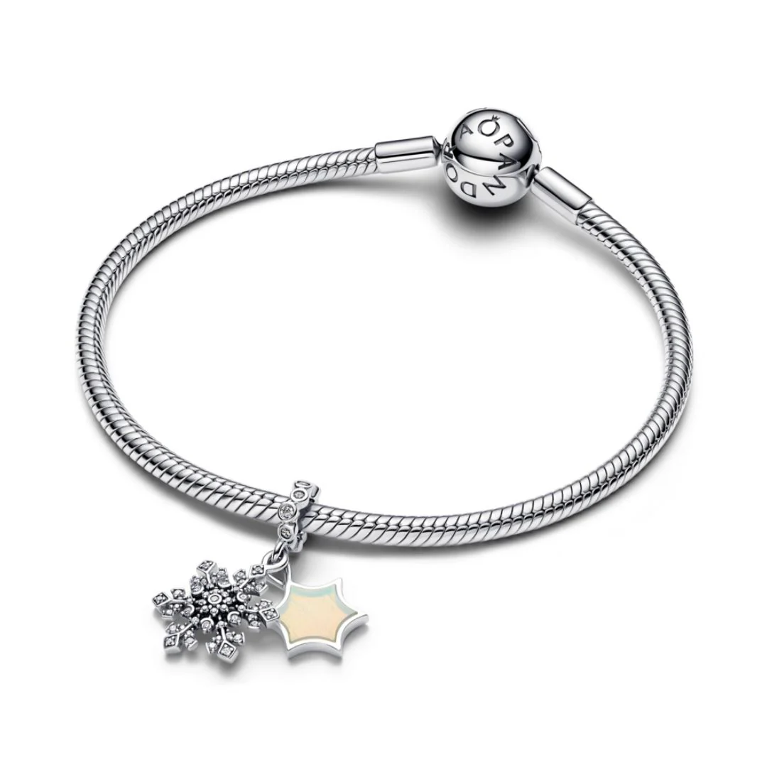 Pandora Moments Opalescent Snowflake Double hela, hopea, 794142C01 - Image 3