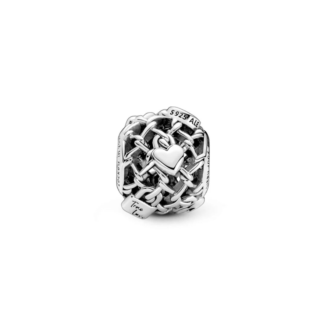 Pandora Moments Openwork Chain Link Padlock hela, hopea, 790071C00 - Image 3