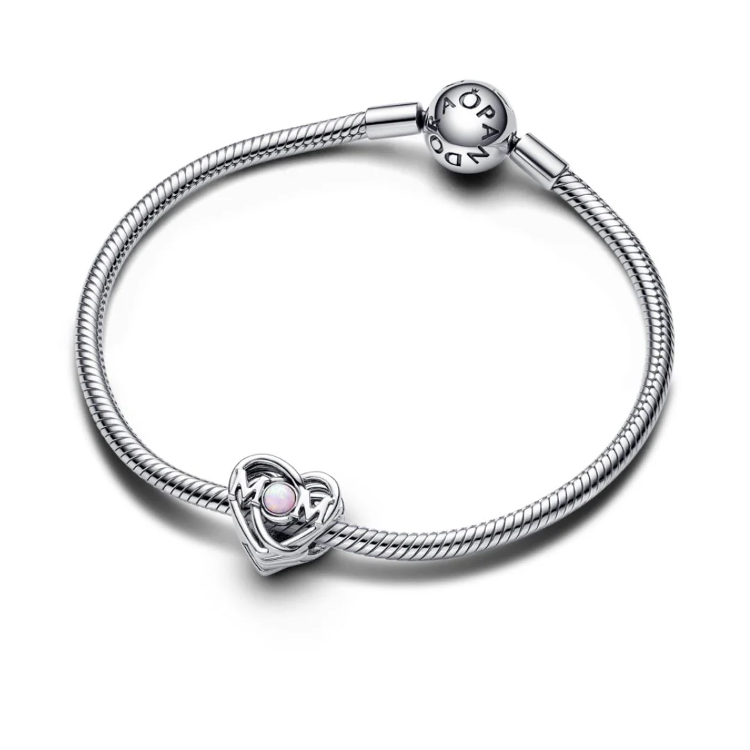 Pandora Moments Openwork Mom & Heart hela, hopea, 793233C01 - Image 3