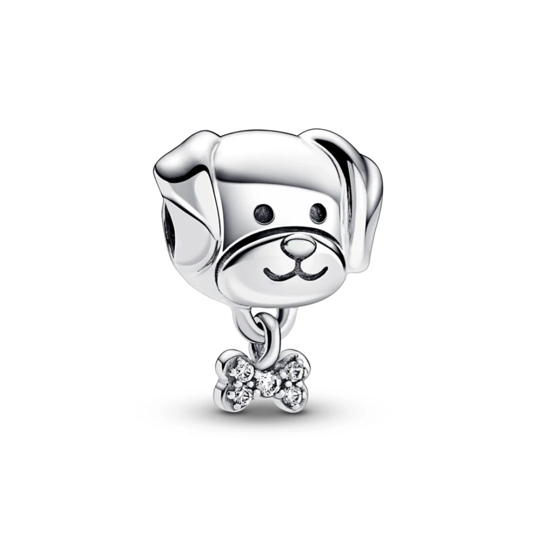 Pandora Moments Pet Dog & Bone hela, hopea, 792254C01
