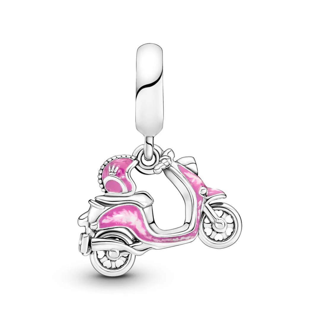 Pandora Moments Pink Scooter Dangle hela, hopea, 791057C01 - Image 2