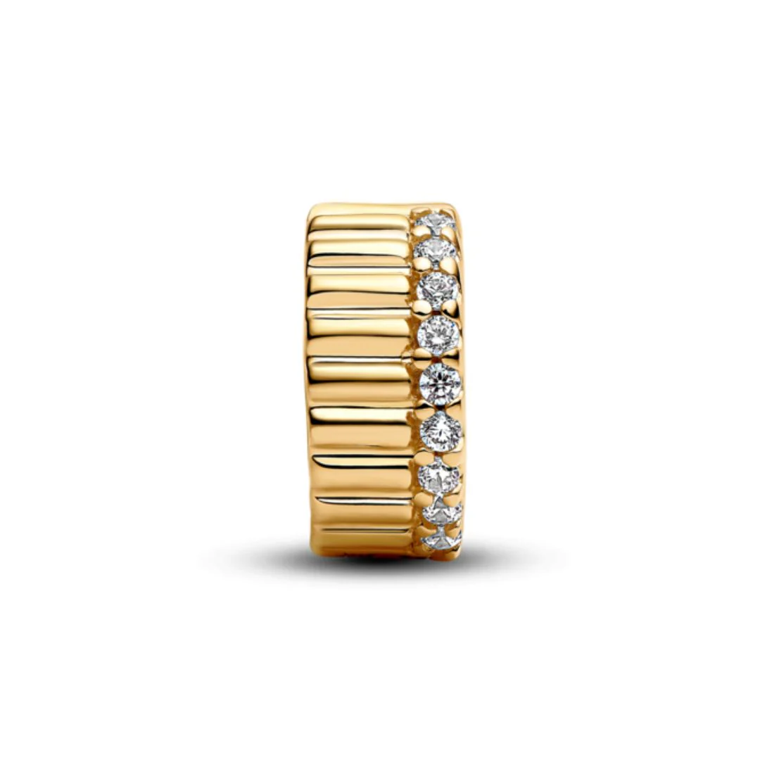 Pandora Moments Ribbed lukkopala, keltakullattu, 764078C01 - Image 2