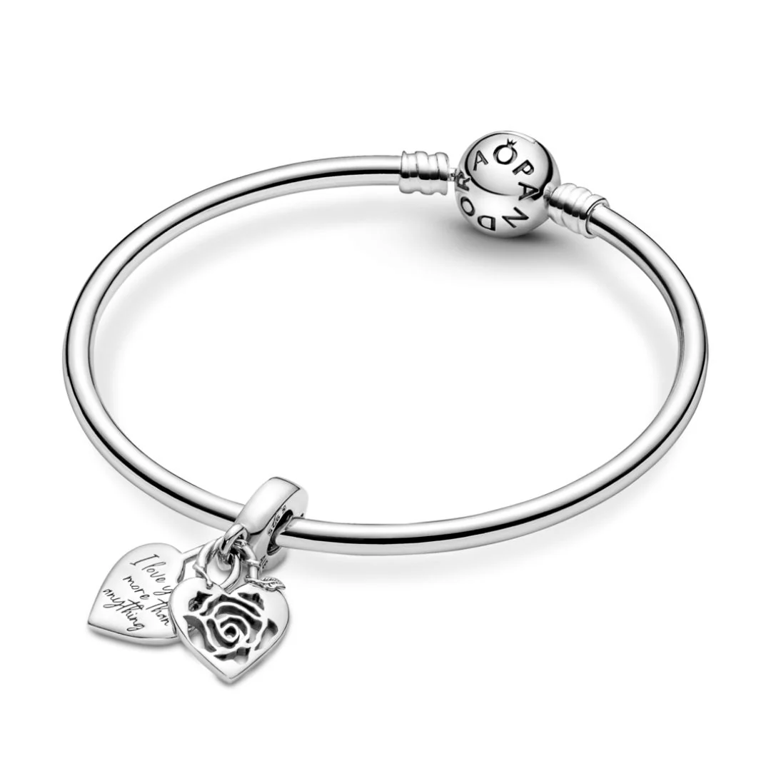 Pandora Moments Rose Heart Padlock hela, hopea, 790086C00 - Image 3