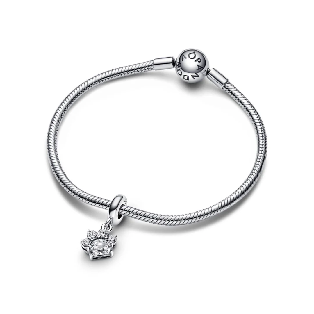 Pandora Moments Sparkling Pet Paw Print Dangle hela, hopea, 792247C01 - Image 3