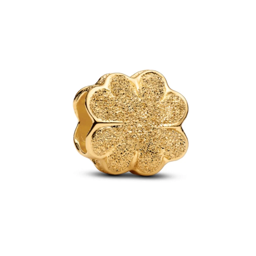 Pandora Moments Textured Clover mini hela, keltakullattu, 764047C00