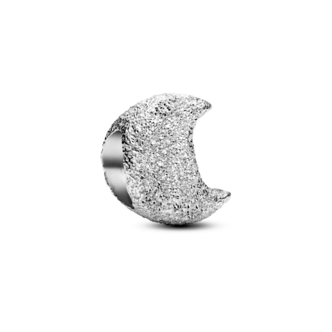 Pandora Moments Textured Moon mini hela, hopea, 794054C00
