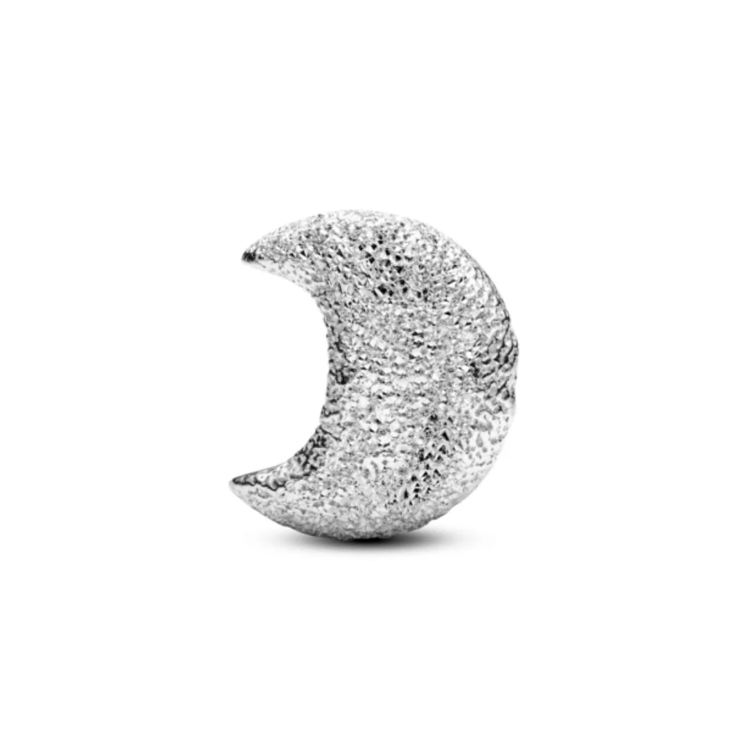 Pandora Moments Textured Moon mini hela, hopea, 794054C00 - Image 2