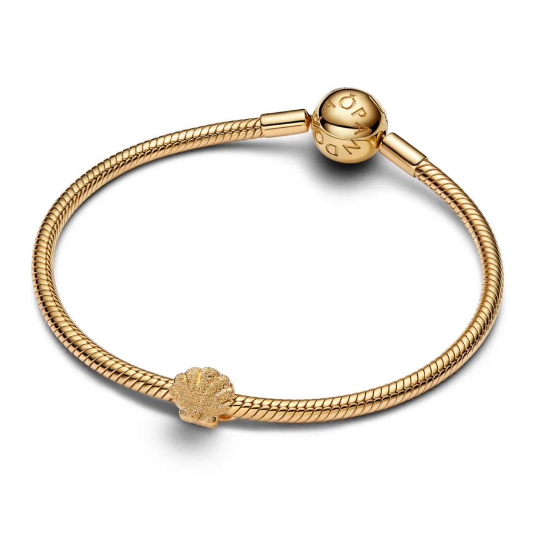 Pandora Moments Textured Shell mini hela, keltakullattu, 764057C00 - Image 3