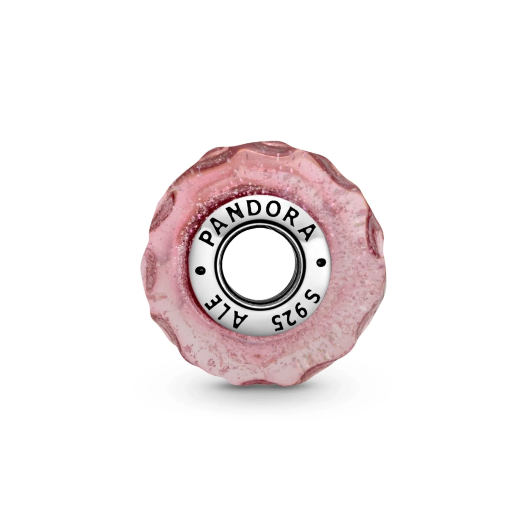 Pandora Moments Wavy Fancy Pink Murano Glass hela, hopea, 798872C00 - Image 3