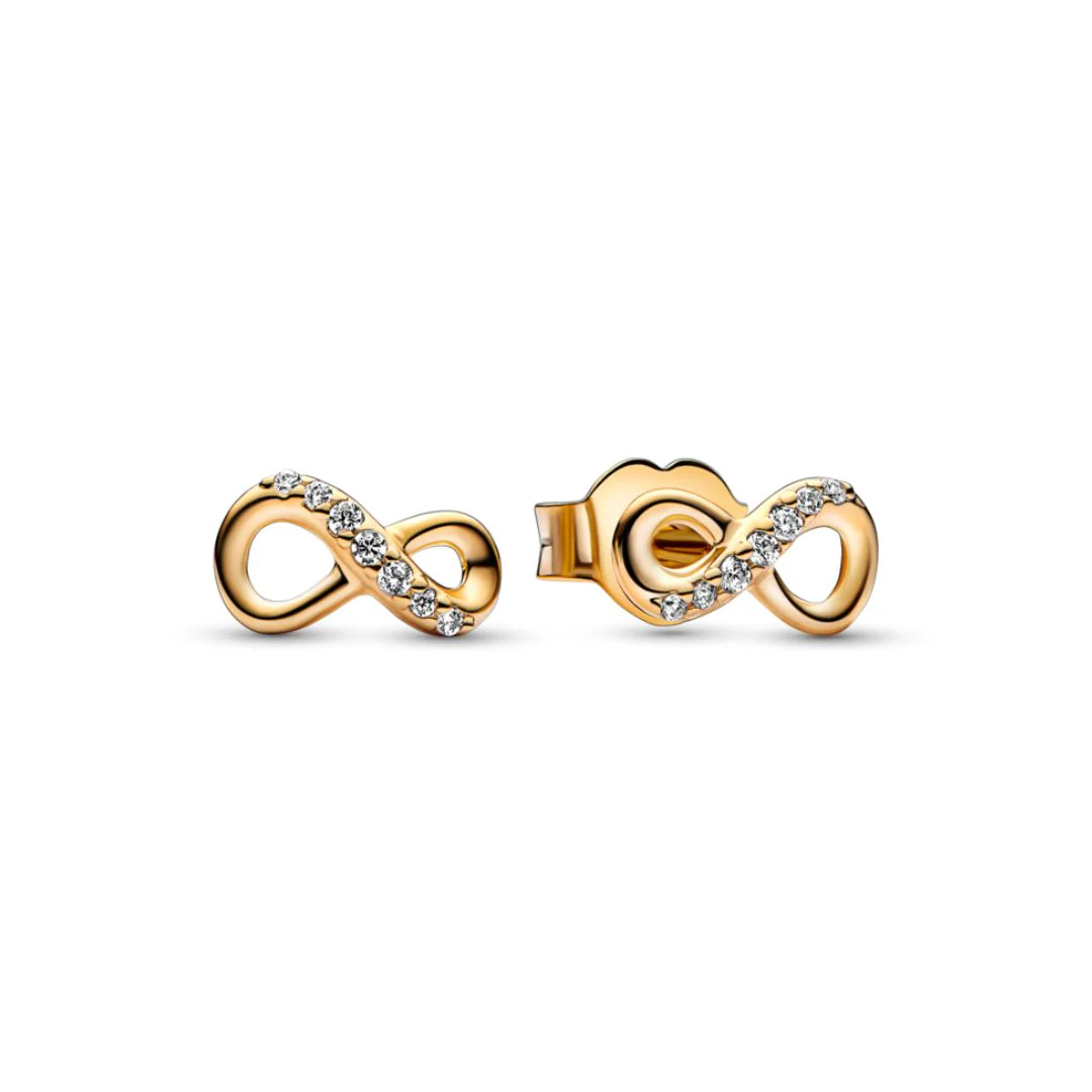 Pandora Sparkling Infinity tappikorvakorut, keltakullattu, 268820C01