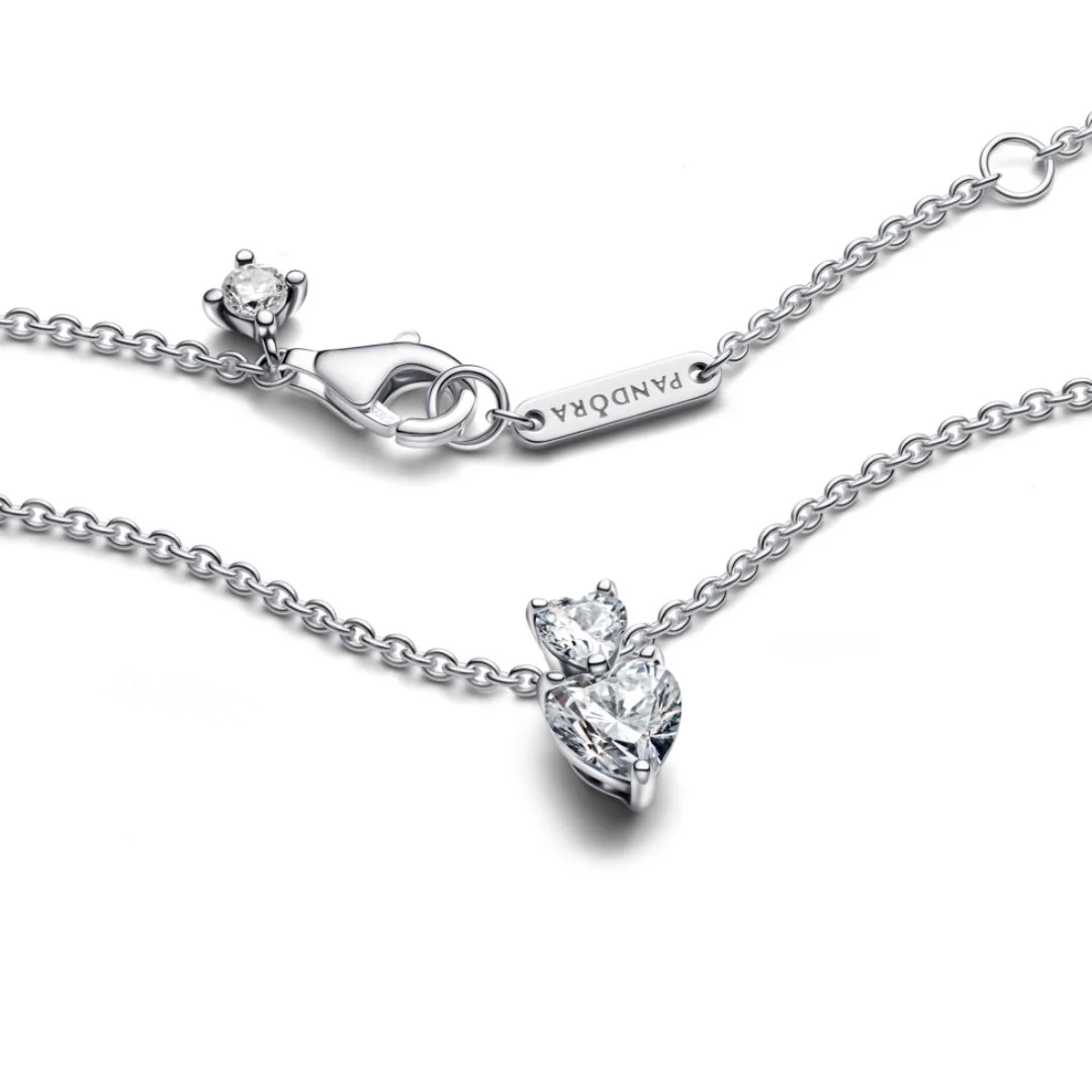 Pandora Timeless Double Heart kaulakoru, hopea, 391229C01-45 - Image 5
