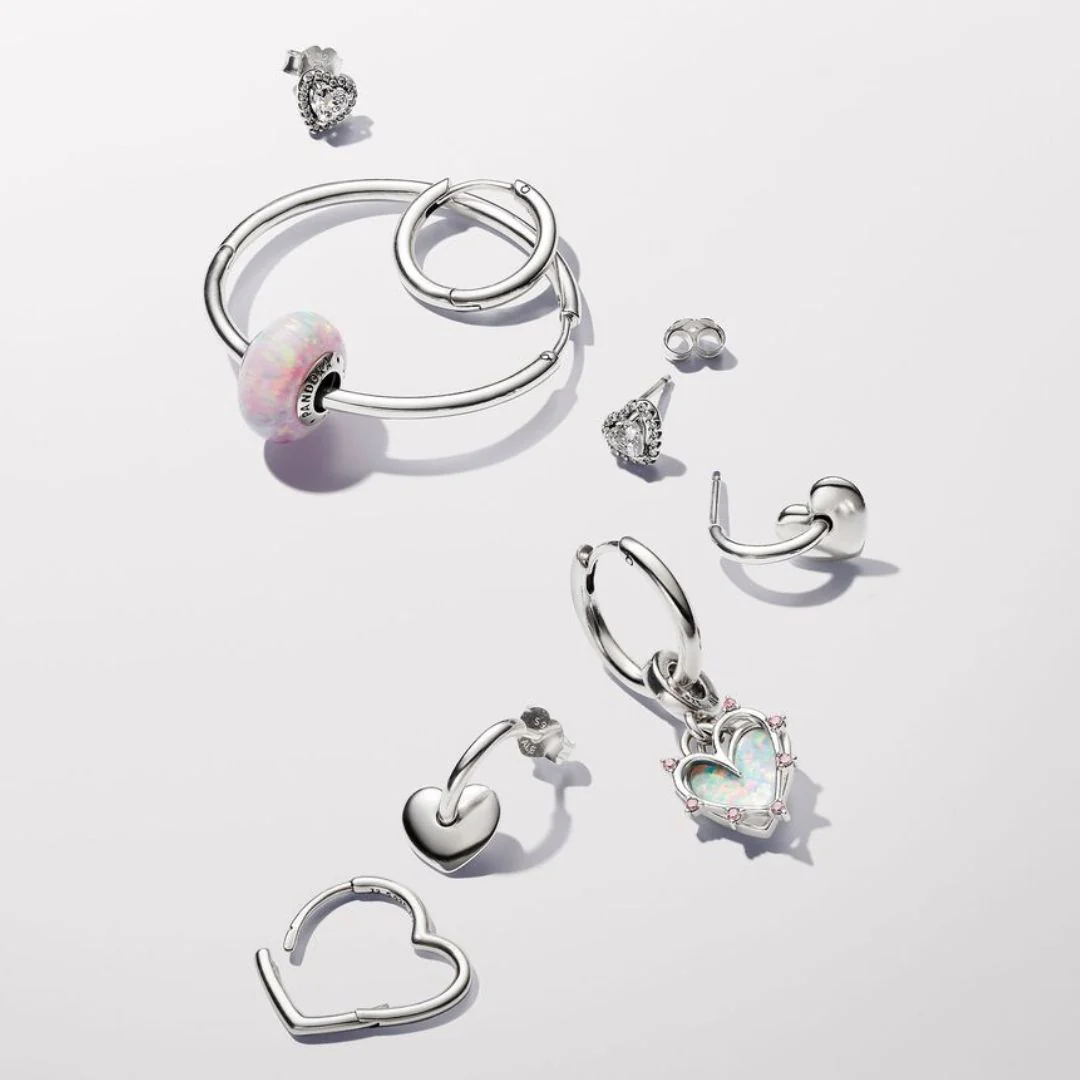 Pandora Timeless Elevated Heart tappikorvakorut, hopea, 298427C01 - Image 4