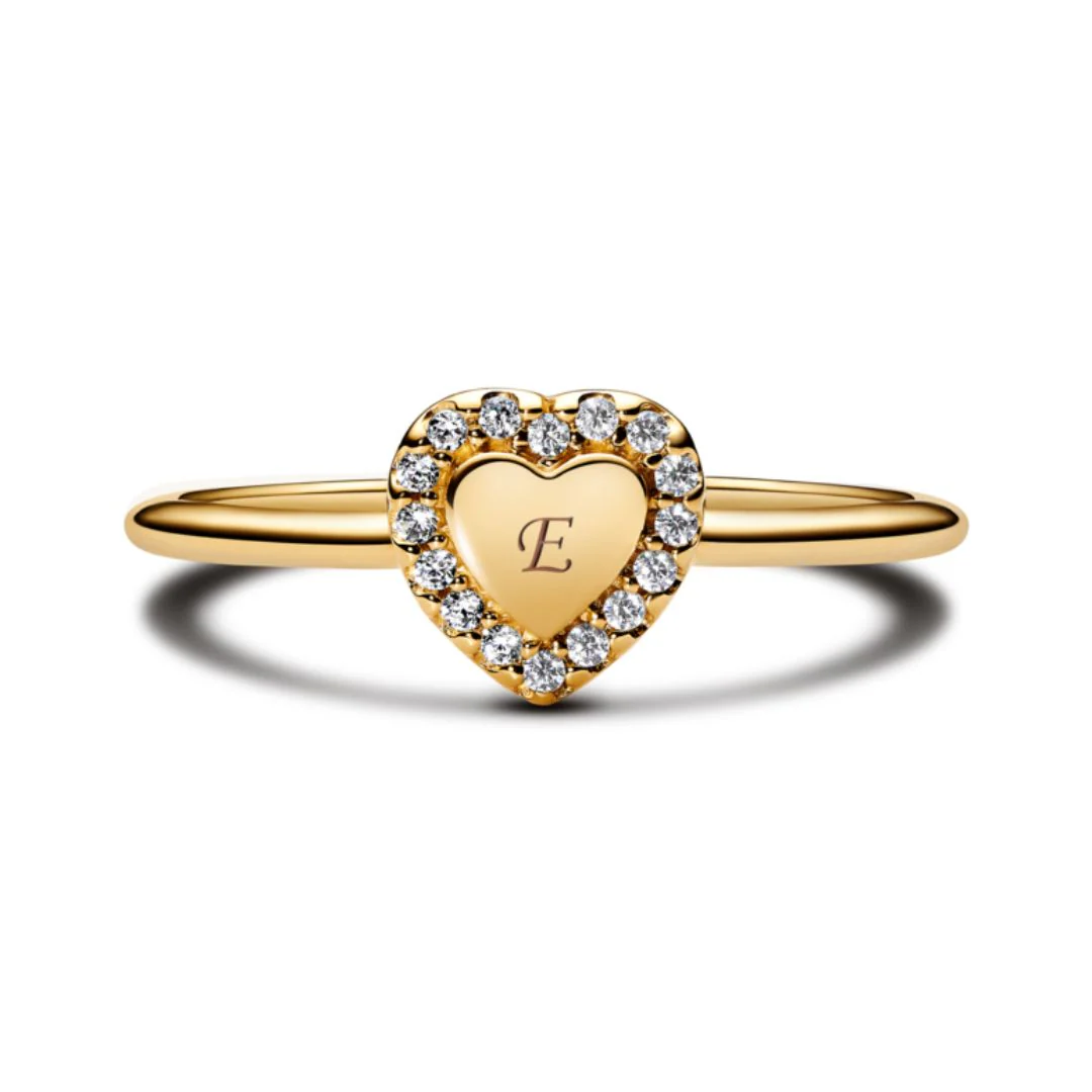 Pandora Timeless Engravable Heart Halo sormus, keltakullattu, 163801C01 - Image 3