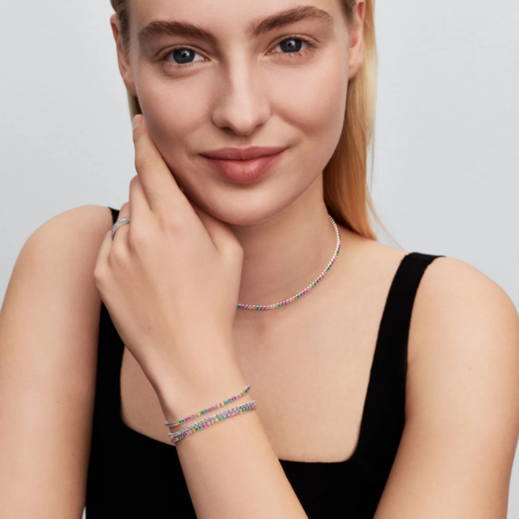 Pandora Timeless Rainbow Tennis rannekoru, hopeaa, 593927C03 - Image 4