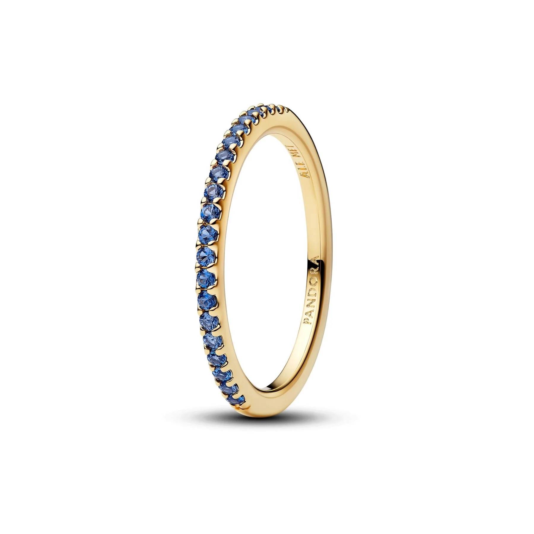 Pandora Timeless Sparkling Blue Half-Eternity Band sormus, keltakullattu, 162999C0
