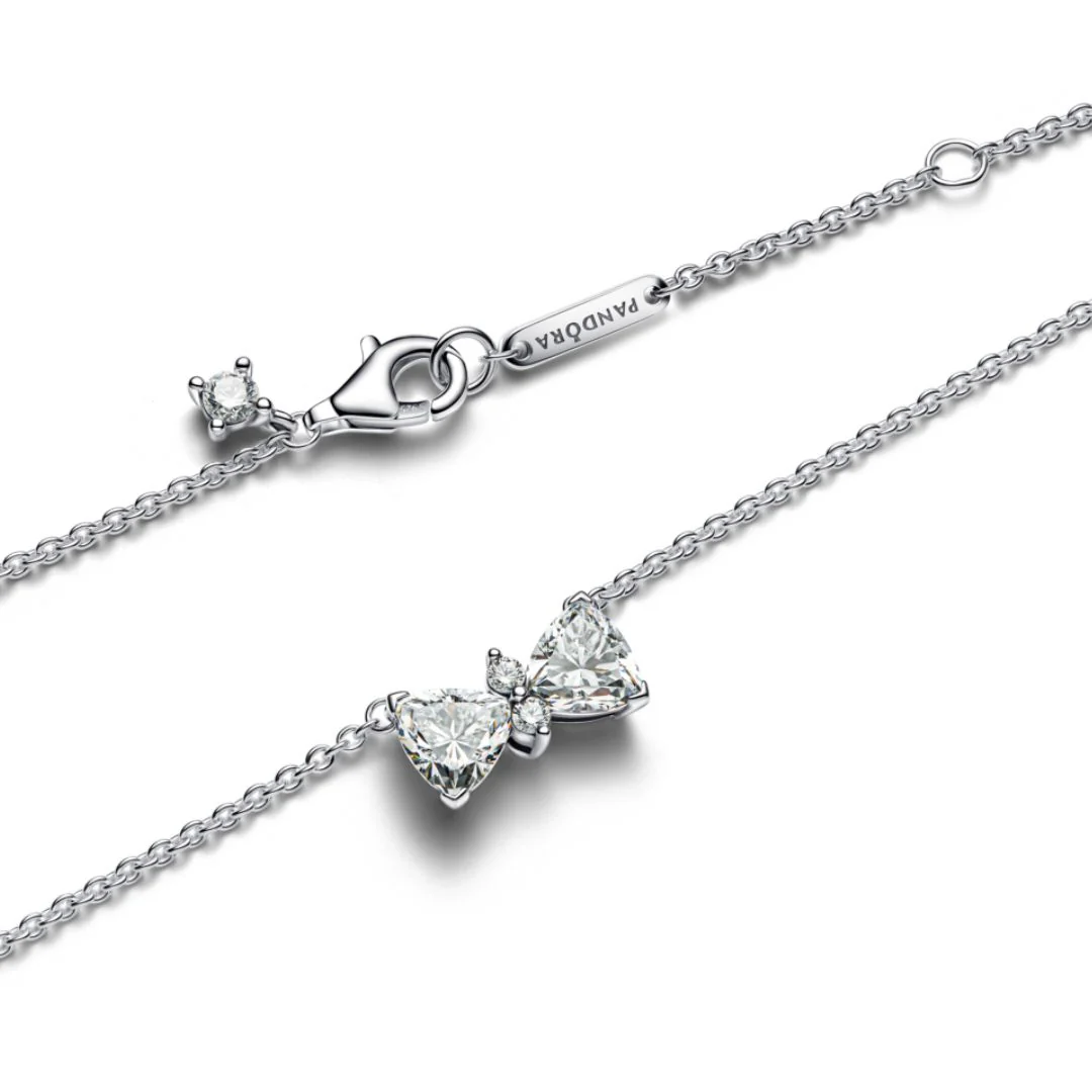 Pandora Timeless Sparkling Bow kaulakoru, hopea, 393509C01-45 - Image 2