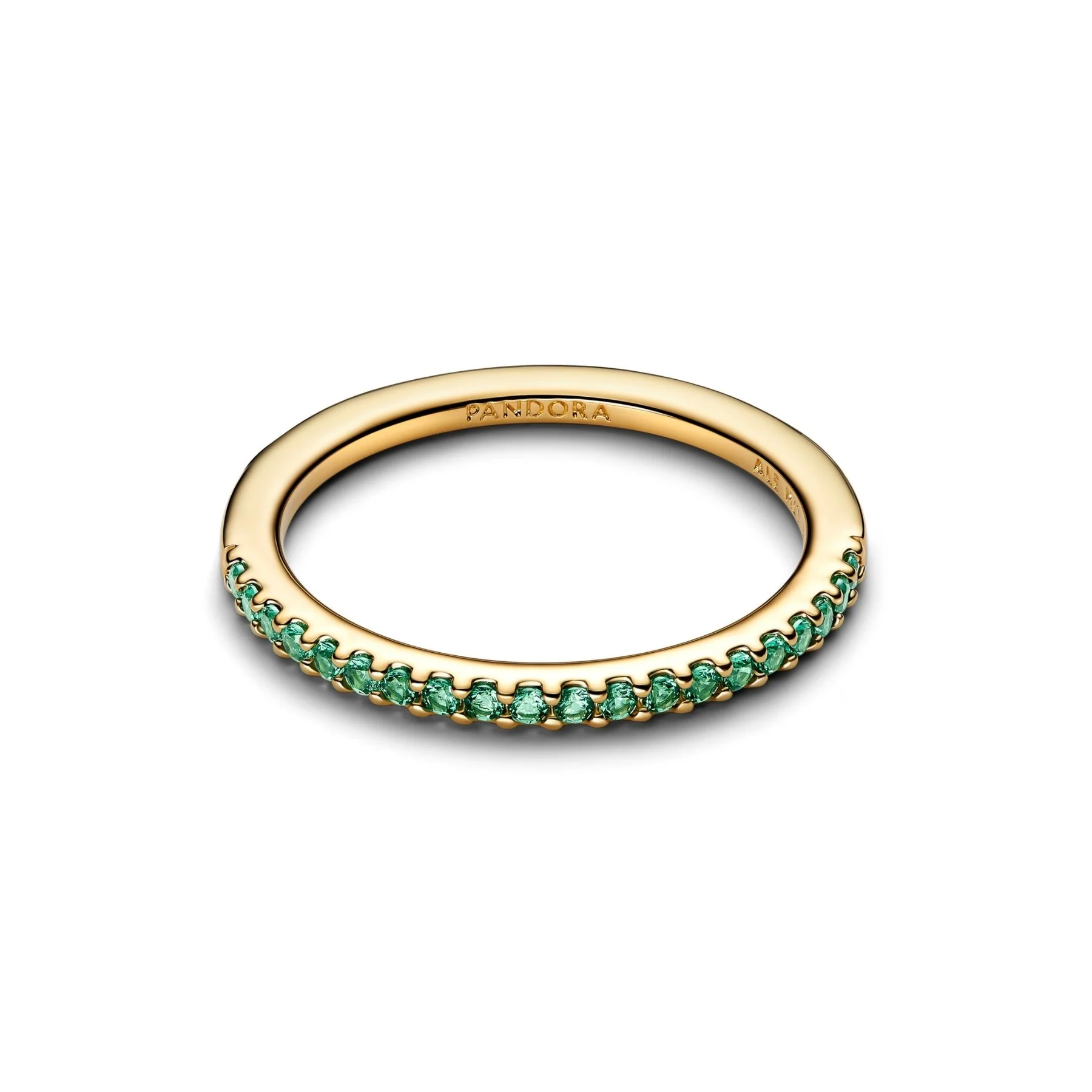 Pandora Timeless Sparkling Green Half-Eternity Band sormus, keltakullattu, 162999C03 - Image 2