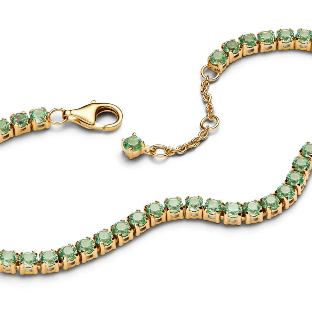 Pandora Timeless Sparkling Green Tennis rannekoru, keltakullattu, 561469C02 - Image 2