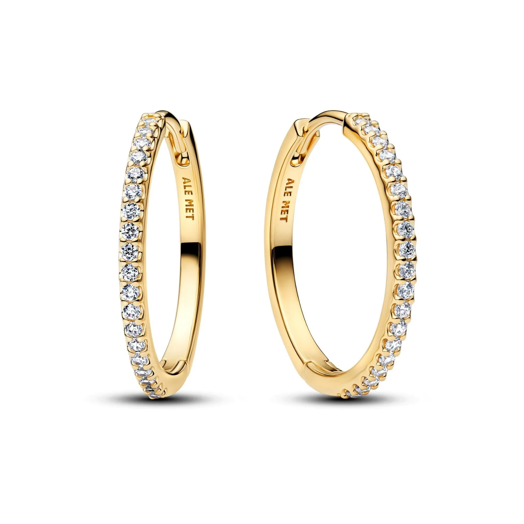 Pandora Timeless Sparkling Hoop rengaskorvakorut, keltakullattu, 264652C01