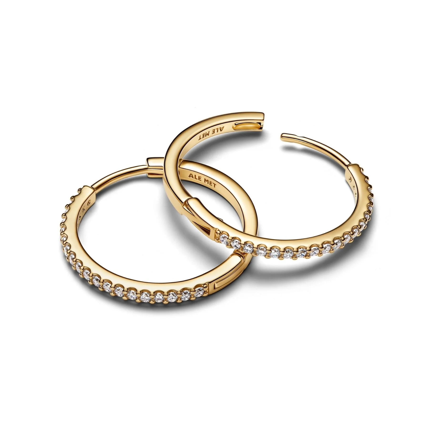 Pandora Timeless Sparkling Hoop rengaskorvakorut, keltakullattu, 264652C01 - Image 2