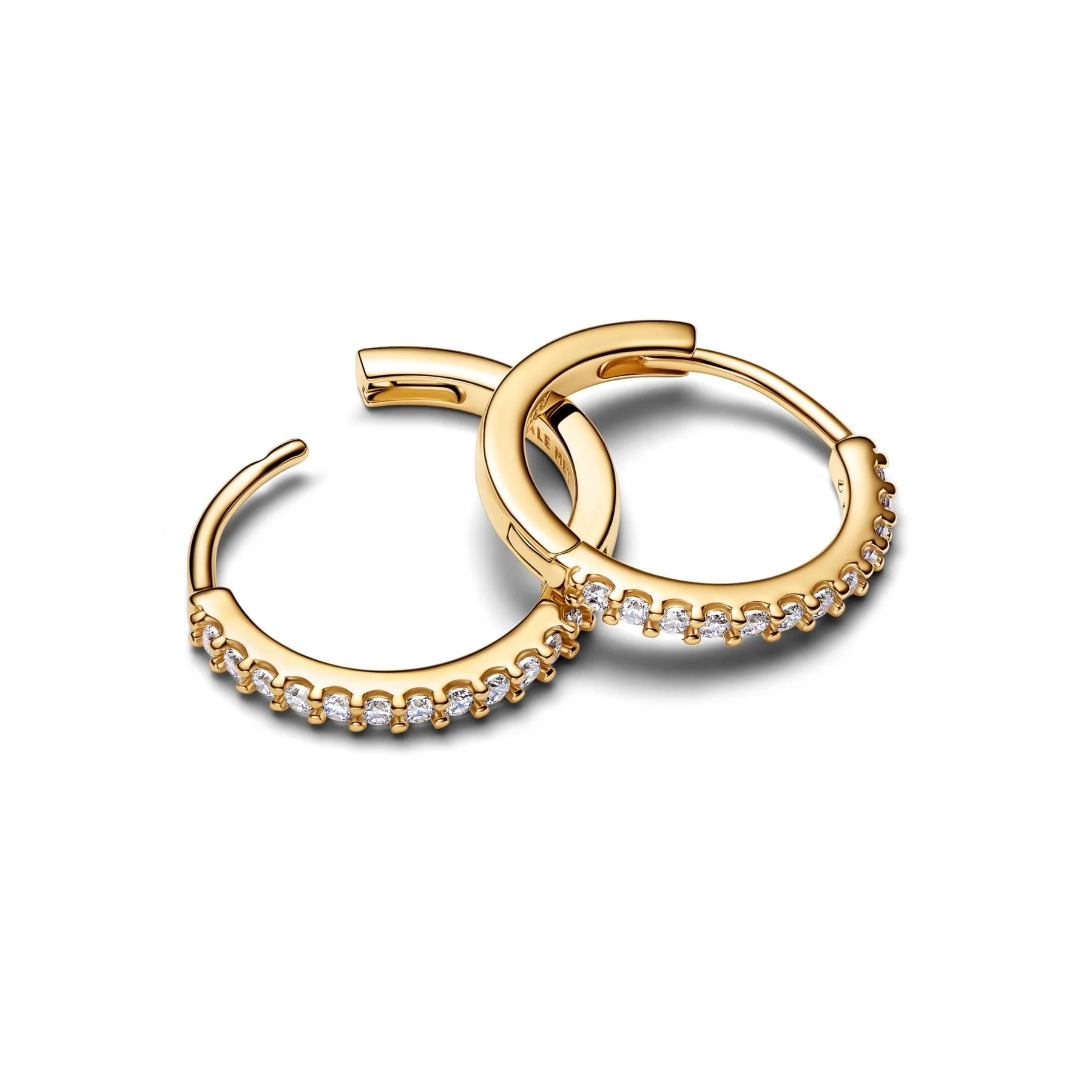 Pandora Timeless Sparkling Mini Hoop rengaskorvakorut, keltakullattu, 264649C01 - Image 2