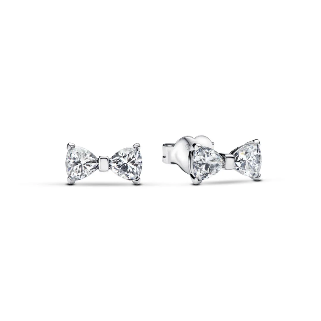 Pandora Timeless Sparkling Small Bow tappikorvakorut, hopea, 293542C01