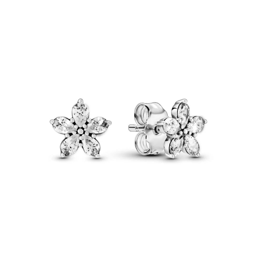 Pandora Timeless Sparkling Snowflake tappikorvakorut, hopea, 299239C01