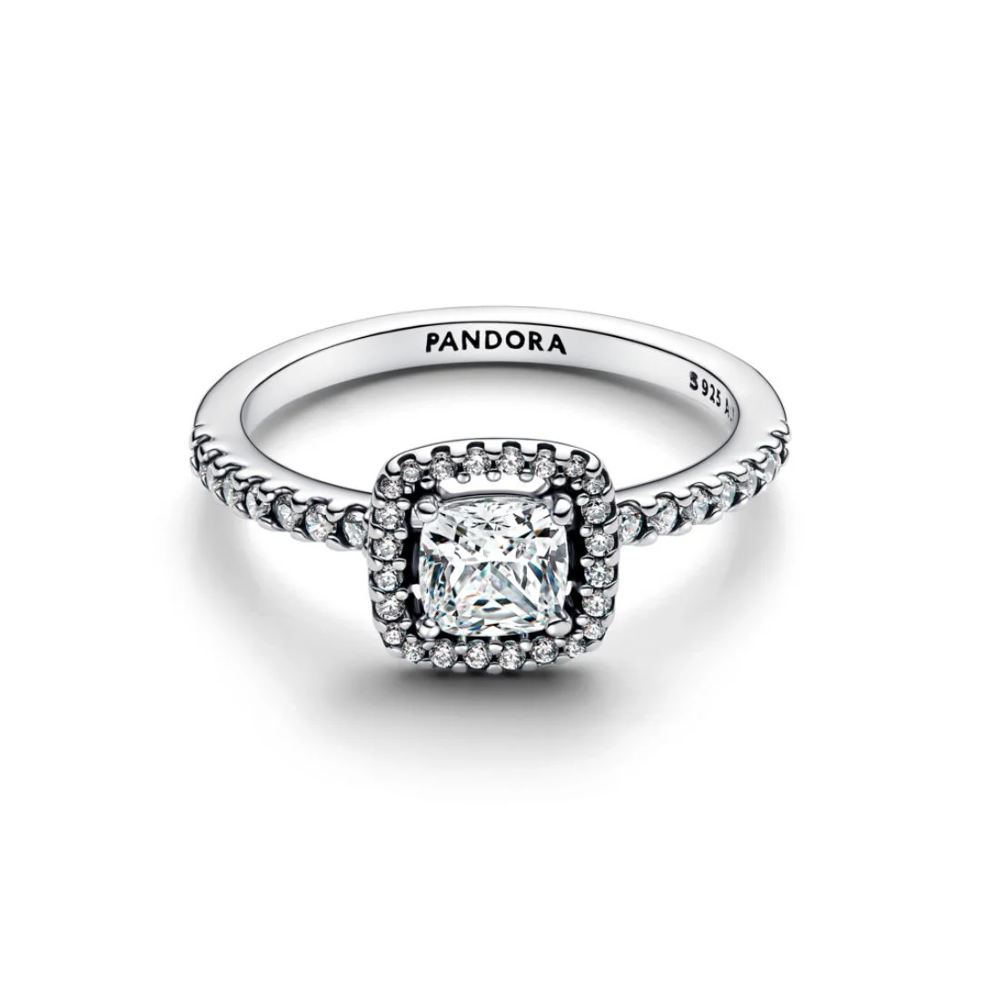 Pandora Timeless Sparkling Square Halo sormus, hopea, 193555C02 - Image 2