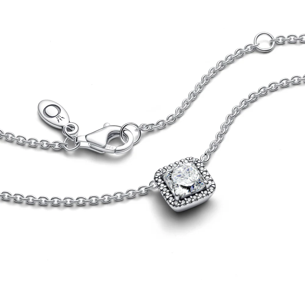 Pandora Timeless Square Sparkle Halo kaulakoru, hopea, 396241CZ-45 - Image 2