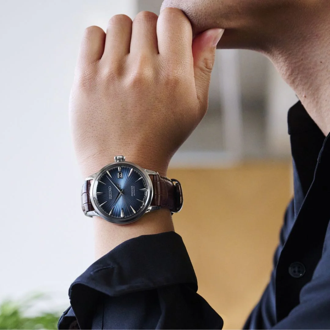 Seiko Presage Cocktail Time Midnight Blue Moon rannekello, SRPK15J1 - Image 3