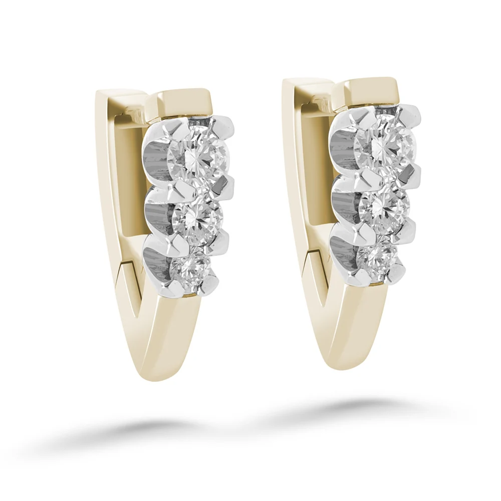 Silván Charlotte timanttikorvakorut 0,48ct, keltakultaa, Silván timanttikorut