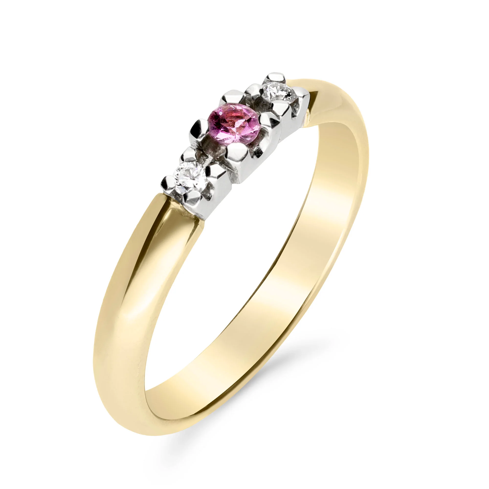 Silván Charlotte timanttisormus pinkillä safiirilla 0,04ct, keltakultaa, Silván vihkisormukset - Image 2
