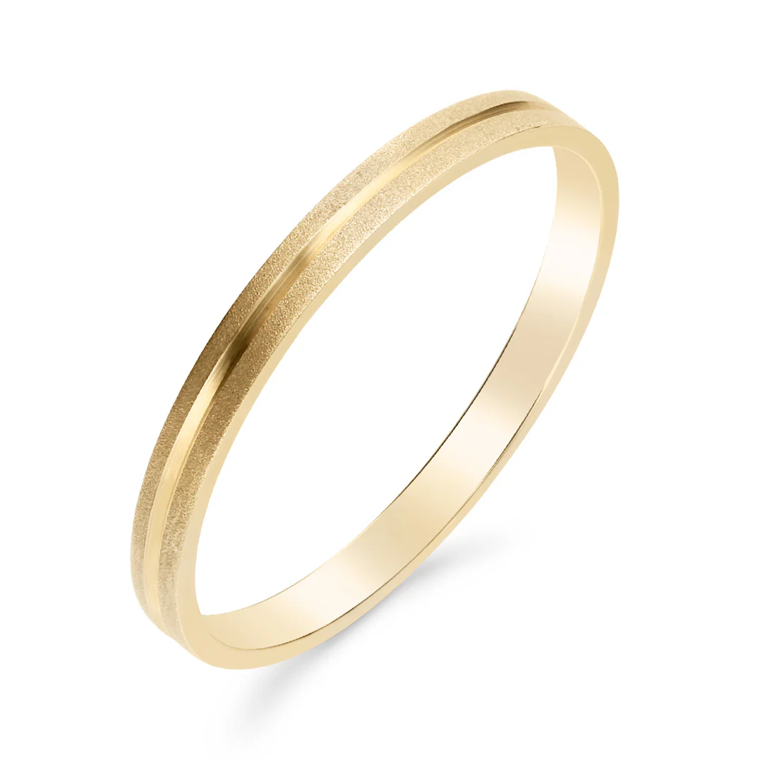 Silván kihlasormus keltakulta, 2mm, kiiltävällä uralla, Silván kihlasormukset - Image 2
