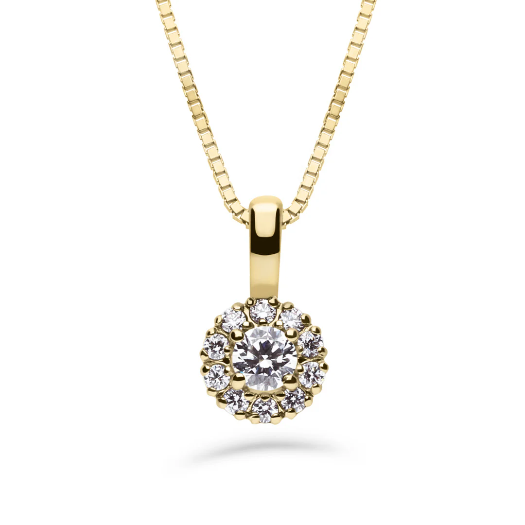 Silván Lauriel timanttiriipus 0,23ct, keltakultaa, Silván timanttikorut