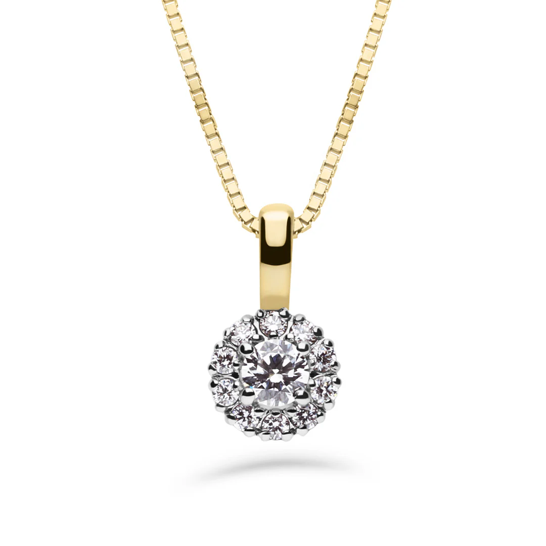 Silván Lauriel timanttiriipus 0,23ct, valko- ja keltakultaa, Silván timanttikorut