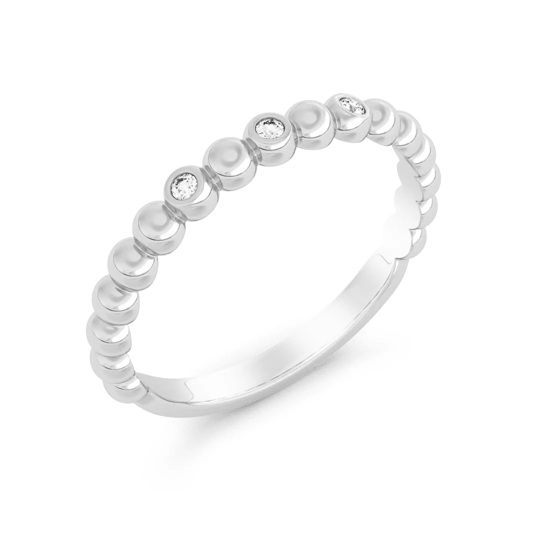 Silván Olivia timanttisormus pallokuvioitu 0,03ct, valkokultaa, Silván vihkisormukset - Image 2