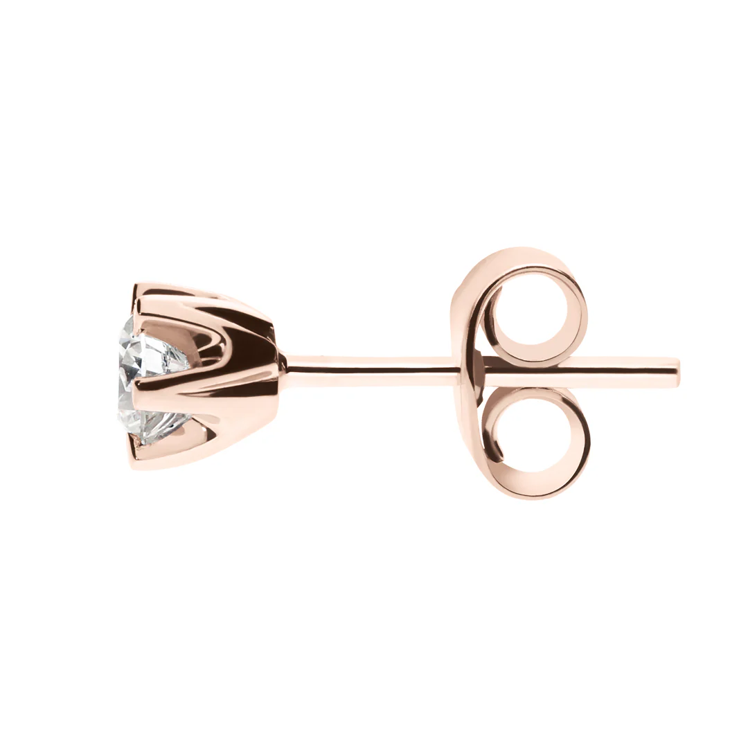 Silván Solitaire timanttikorvakorut 0,30ct, rosekultaa, Silván timanttikorut - Image 2