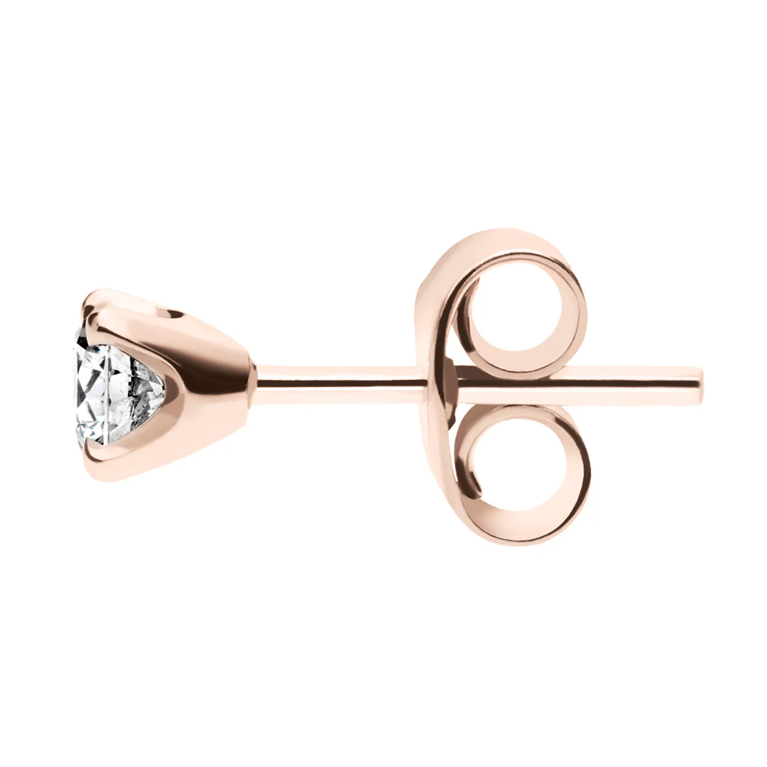 Silván Solitaire timanttikorvakorut 0,40ct, rosekultaa, Silván timanttikorut - Image 2