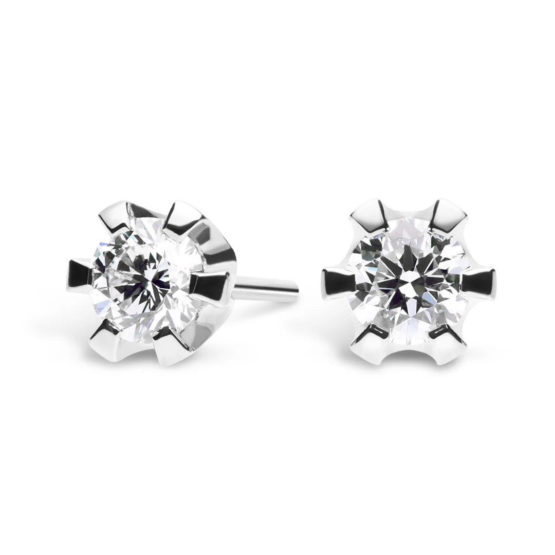 Silván Solitaire timanttikorvakorut 0,50ct, valkokultaa, Silván timanttikorut
