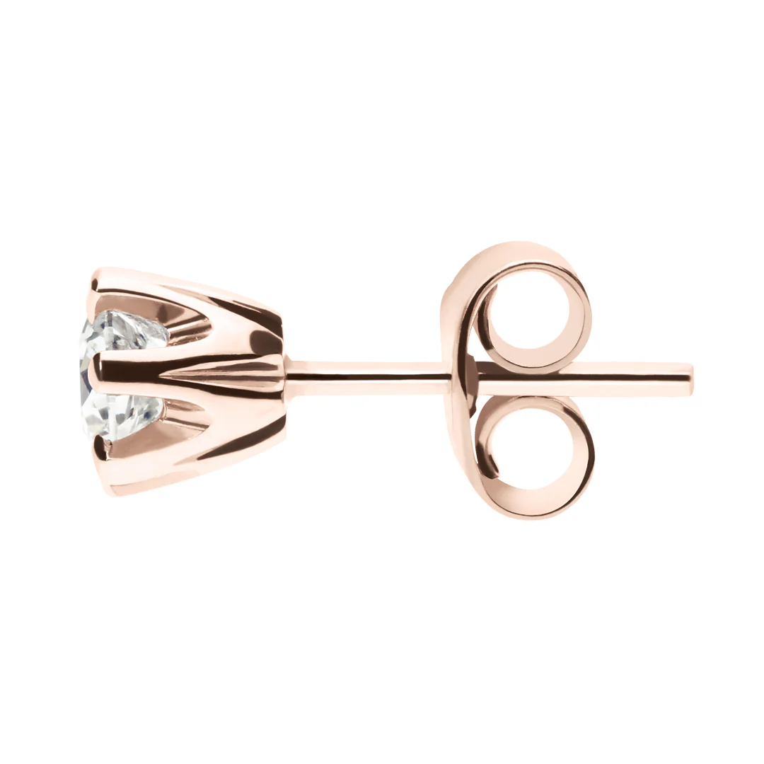 Silván Solitaire timanttikorvakorut 0,60ct, rosekultaa, Silván timanttikorut - Image 2