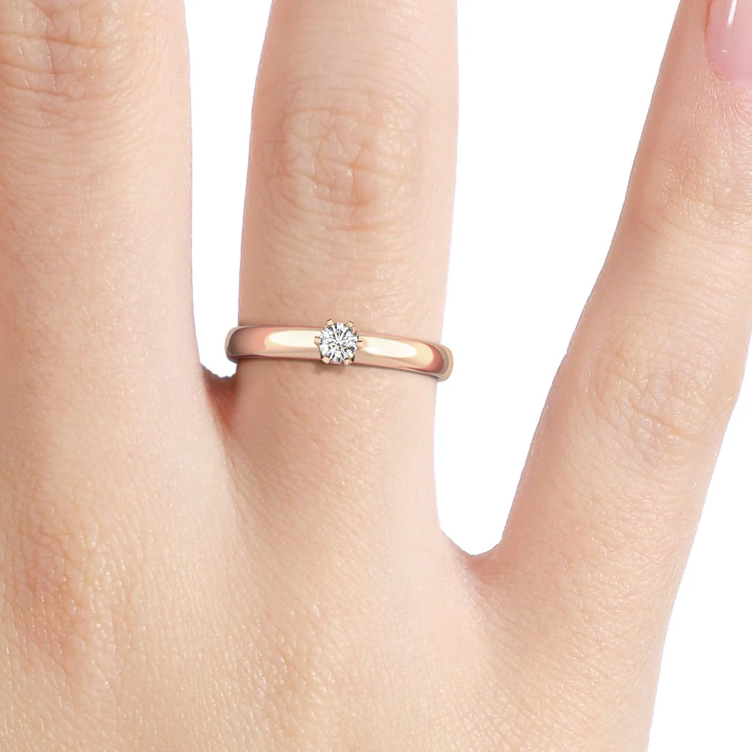 Silván Solitaire timanttisormus 0,10ct, rosekultaa, Silván vihkisormukset - Image 3