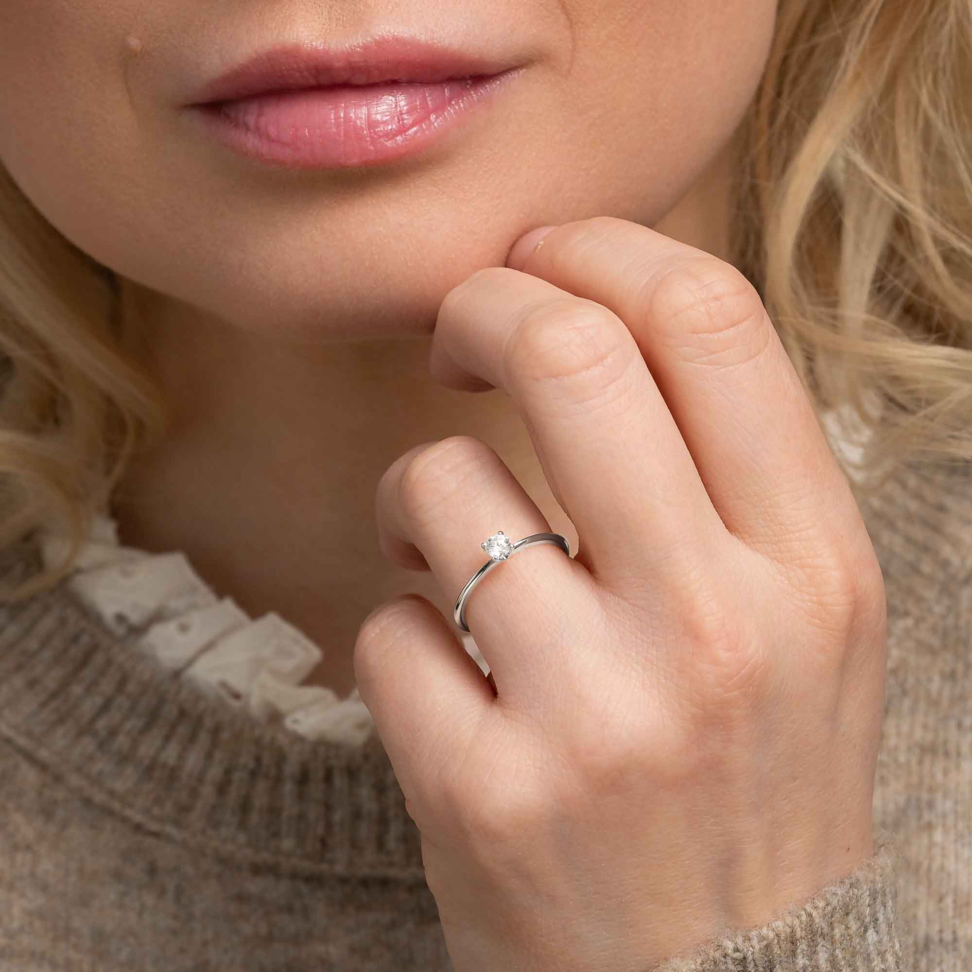 Silván Solitaire timanttisormus 0,20ct, valkokultaa, Silván vihkisormukset - Image 2