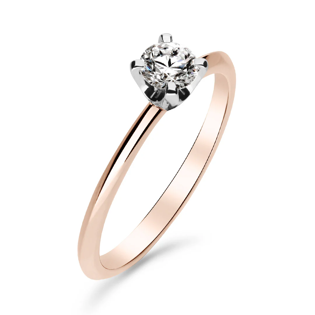 Silván Solitaire timanttisormus 0,30ct, valko- ja rosekultaa, Silván vihkisormukset - Image 2