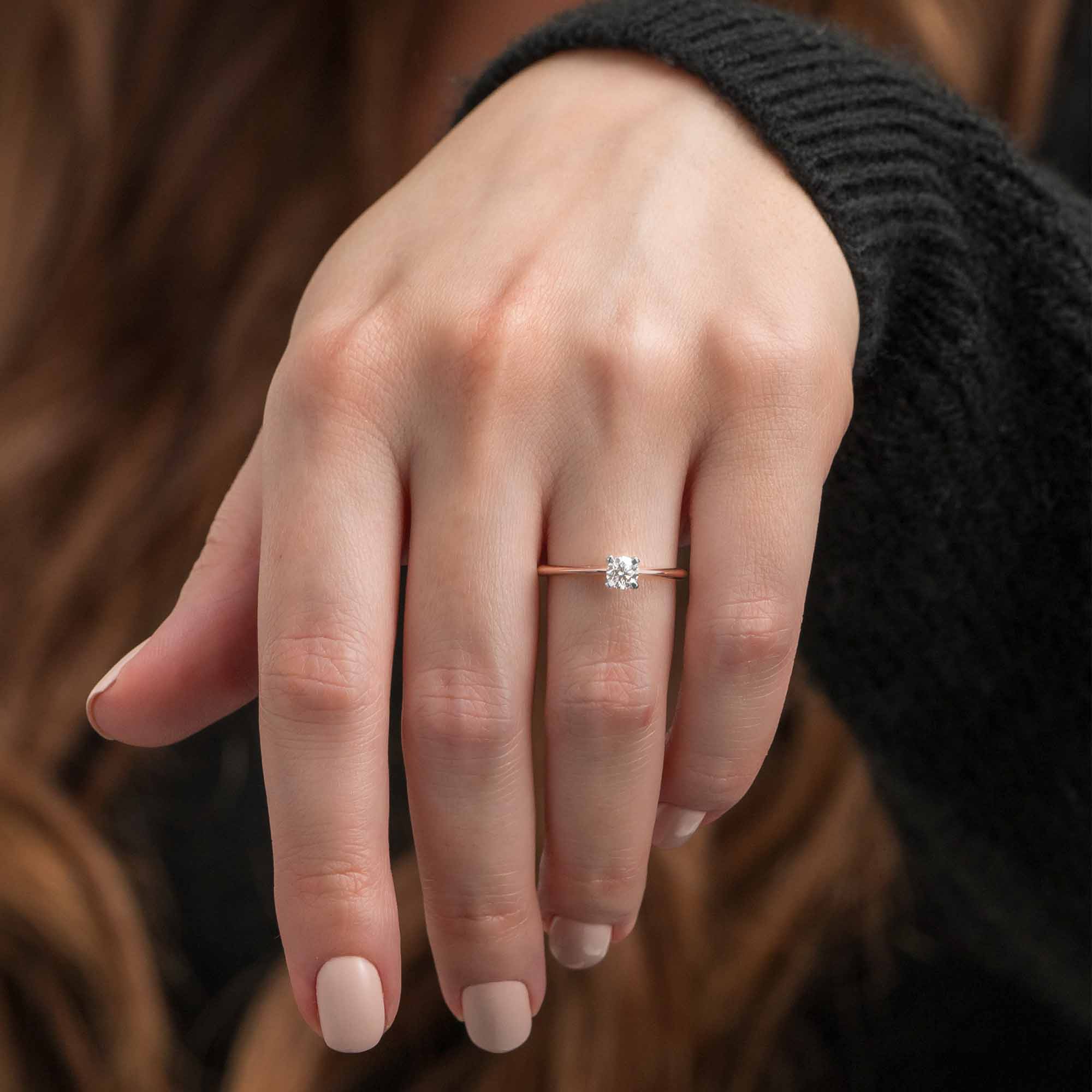 Silván Solitaire timanttisormus 0,30ct, valko- ja rosekultaa, Silván vihkisormukset - Image 3